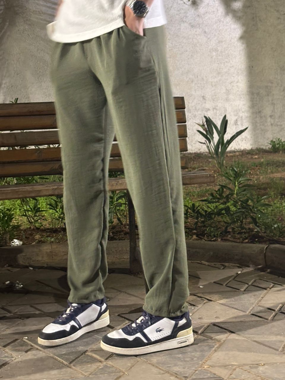 Pantalon vert unisexe - Coupe droite